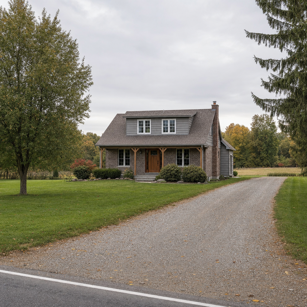 A calm single-family home exterior on a quiet Cordova street, representing the household size and daily water use that decides how often a septic tank needs pumping